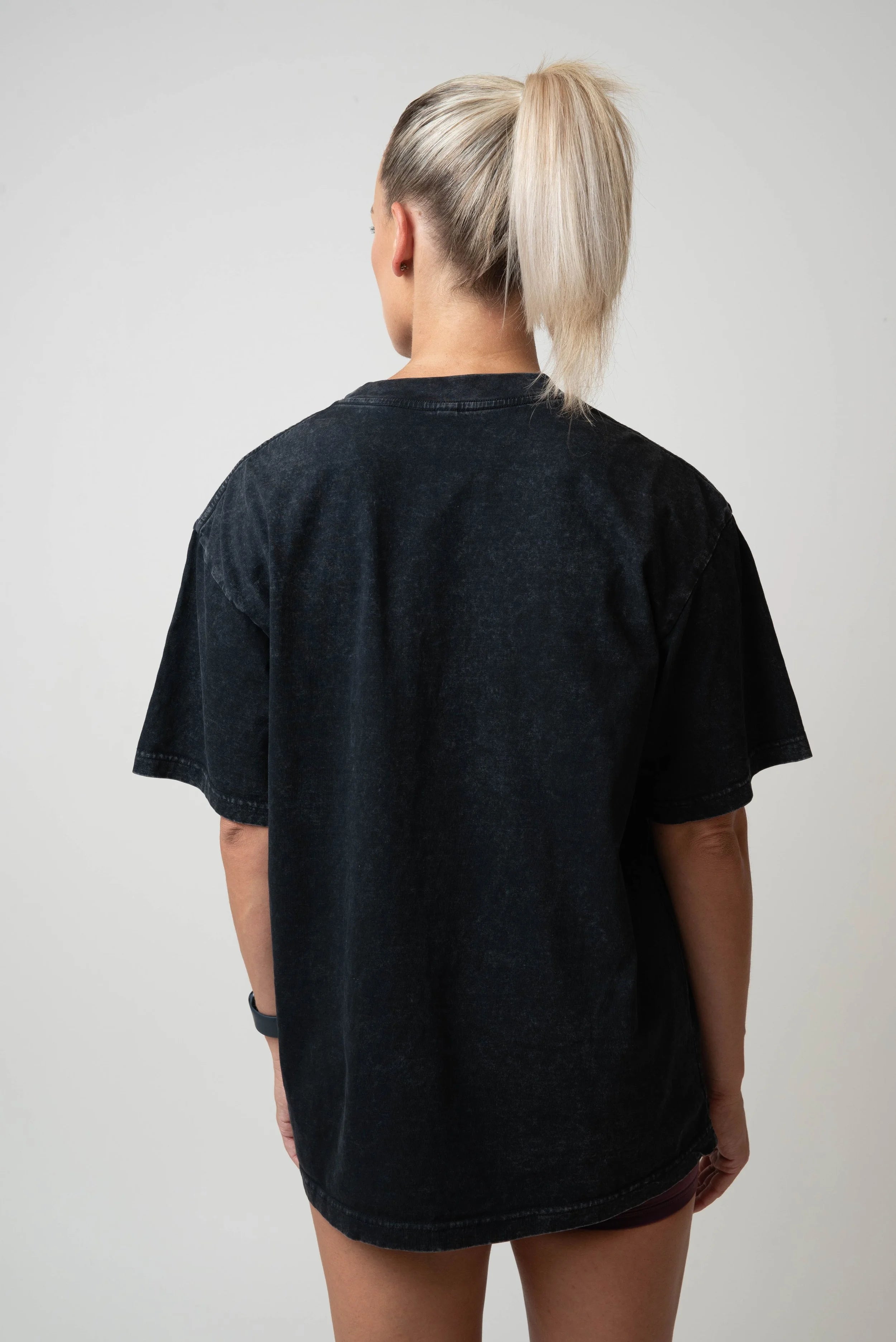 Acid-washed Oversized Tee - Charcoal