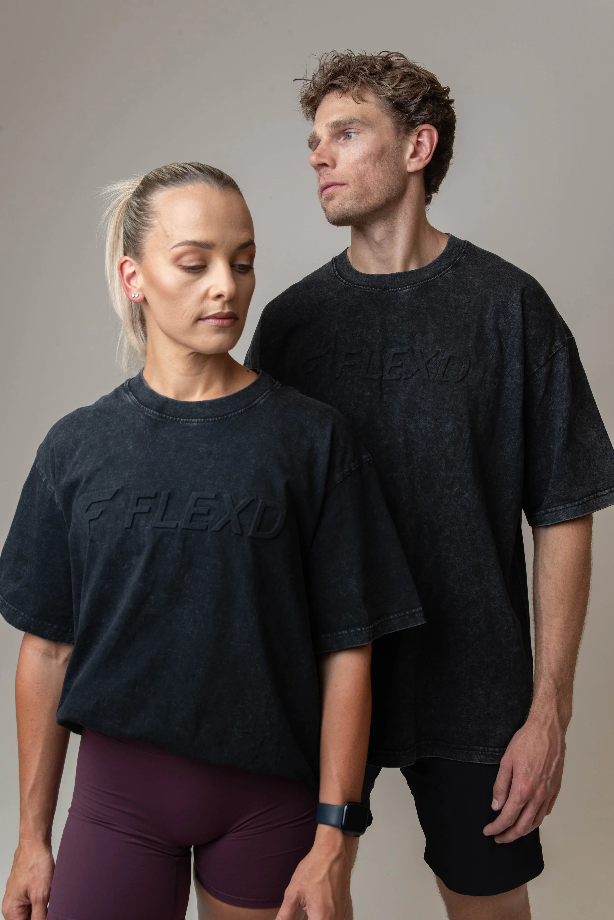 Acid-washed Oversized Tee - Charcoal