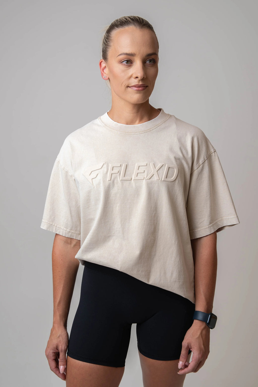 Acid-washed Oversized Tee - Sandstone