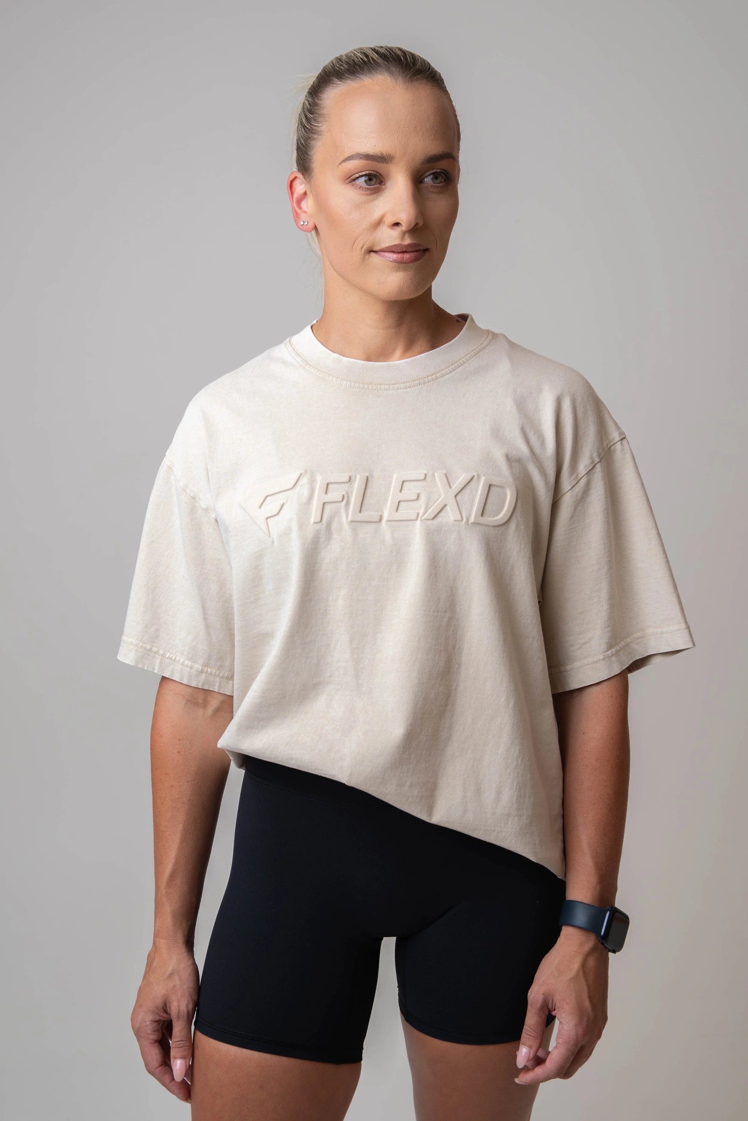 Acid-washed Oversized Tee - Sandstone