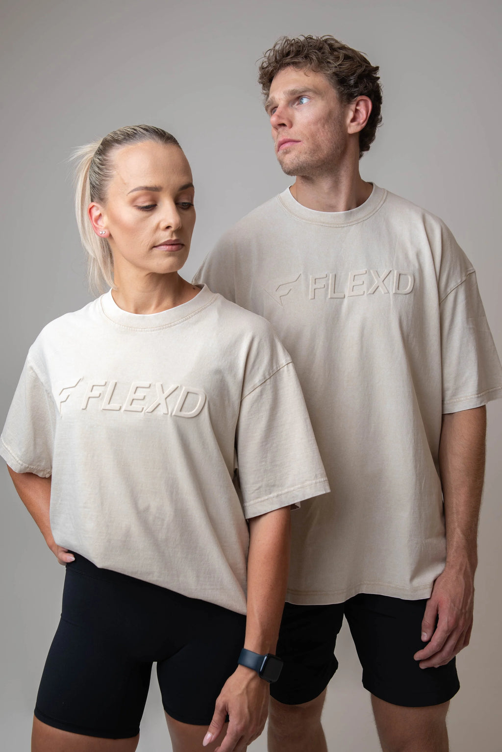 Acid-washed Oversized Tee - Sandstone