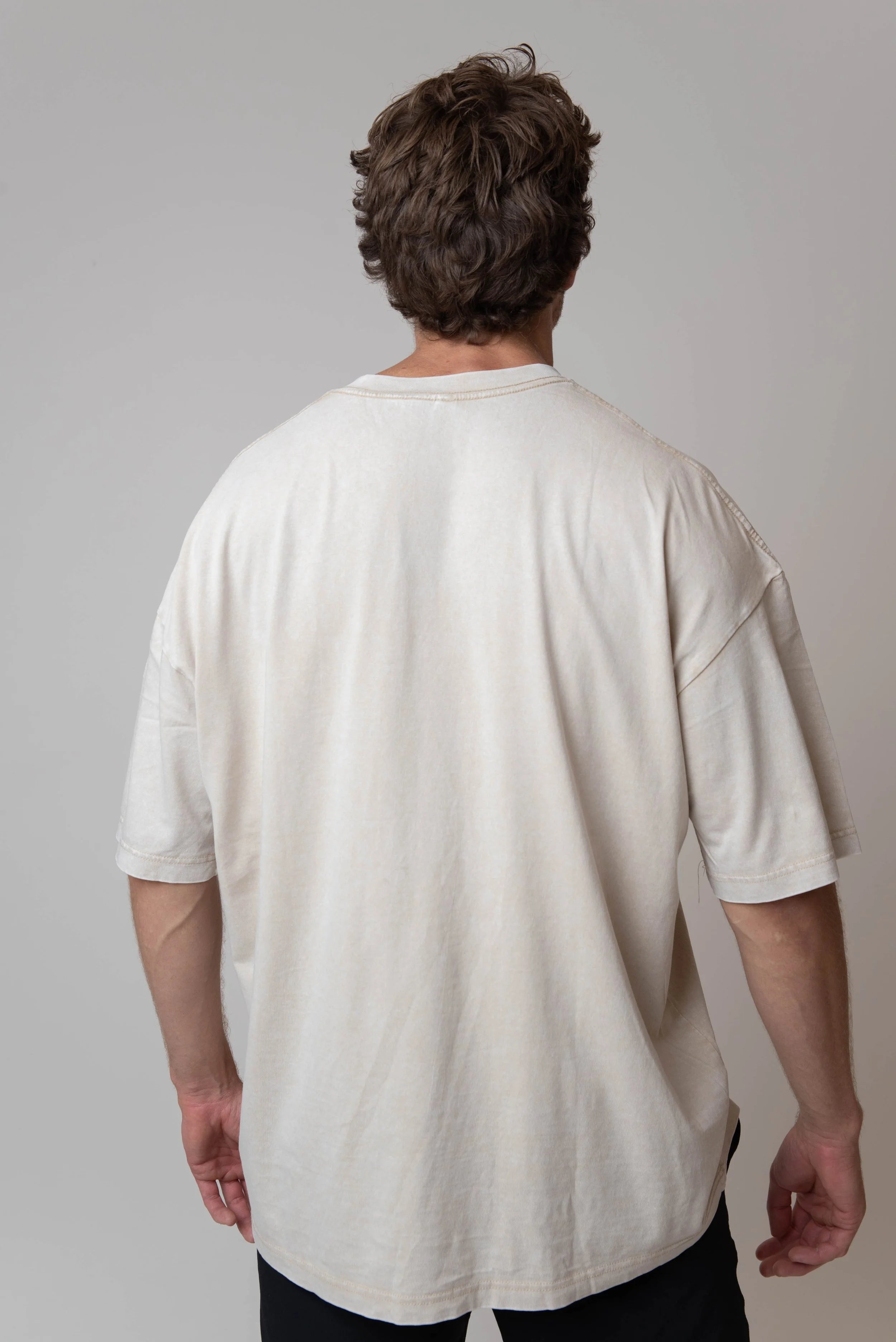 Acid-washed Oversized Tee - Sandstone